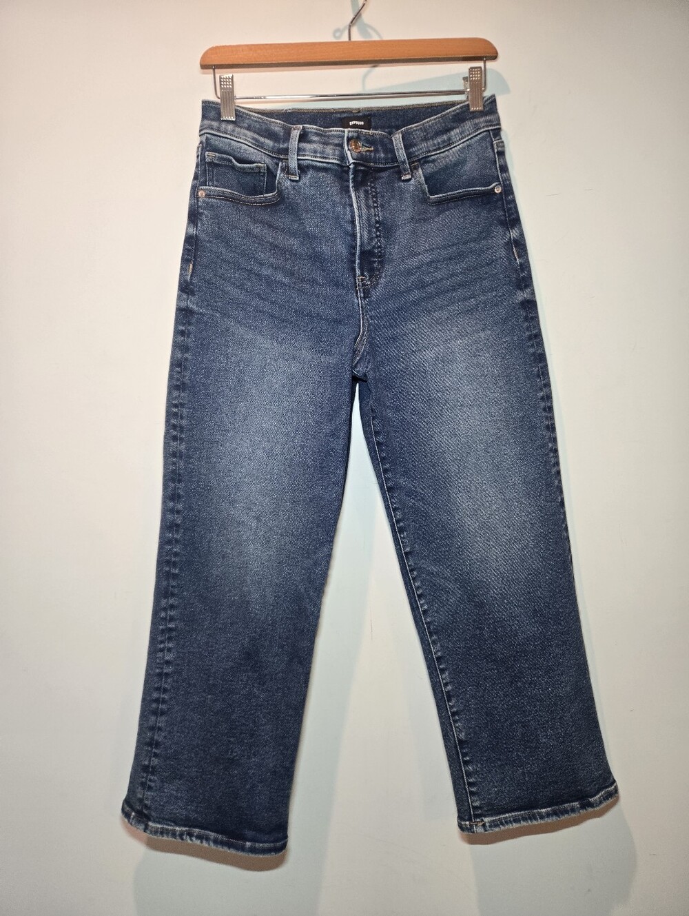 Express Cropped Wide Leg Jeans Women's 8R Hyper Stretch